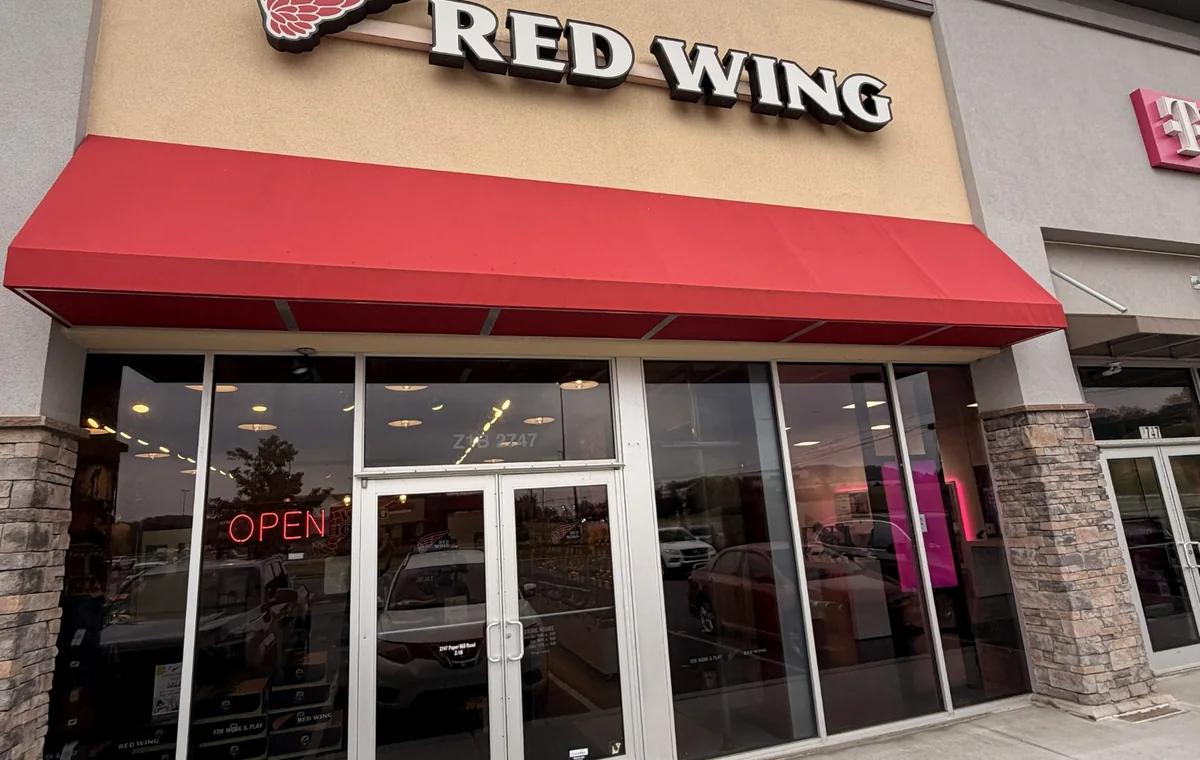 Reading Red Wing storefront